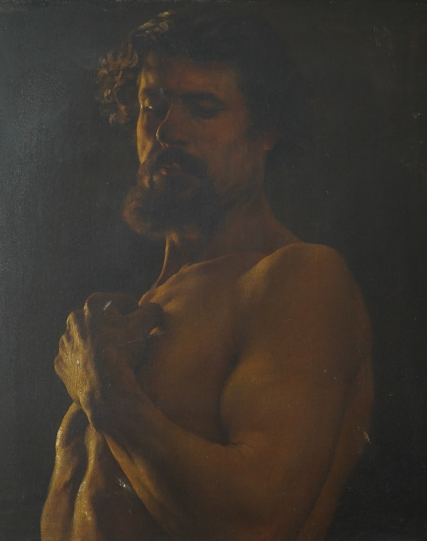 Italian school 19th century, A study of a classical nude gentleman
